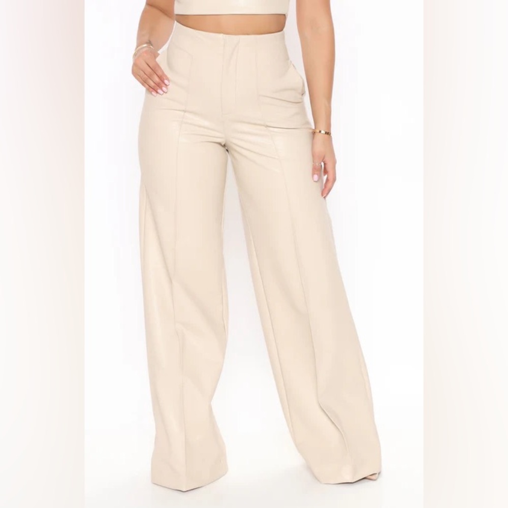 Fashion Nova Faux Leather Julia Wide Leg Pants NWT